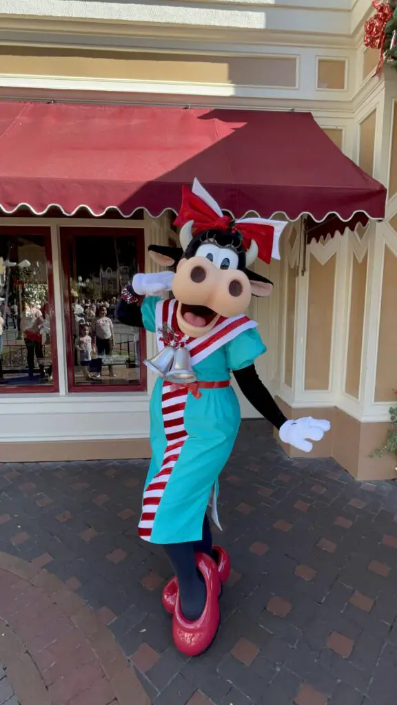 Mickey Mouse and Friends Debut New Costumes for the Holidays at Disneyland Park - Clarabelle